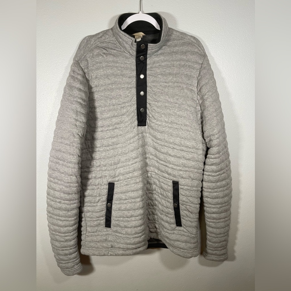 Duluth Trading Company Flintlock Pullover Coat Gray 1/4 Snap Puffer Size M Men’s